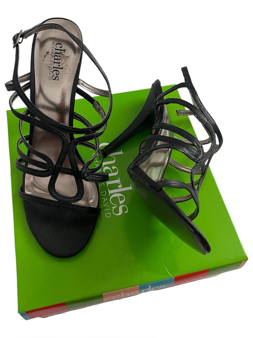 Charles By Charles David Black Strappy Stiletto Sandals